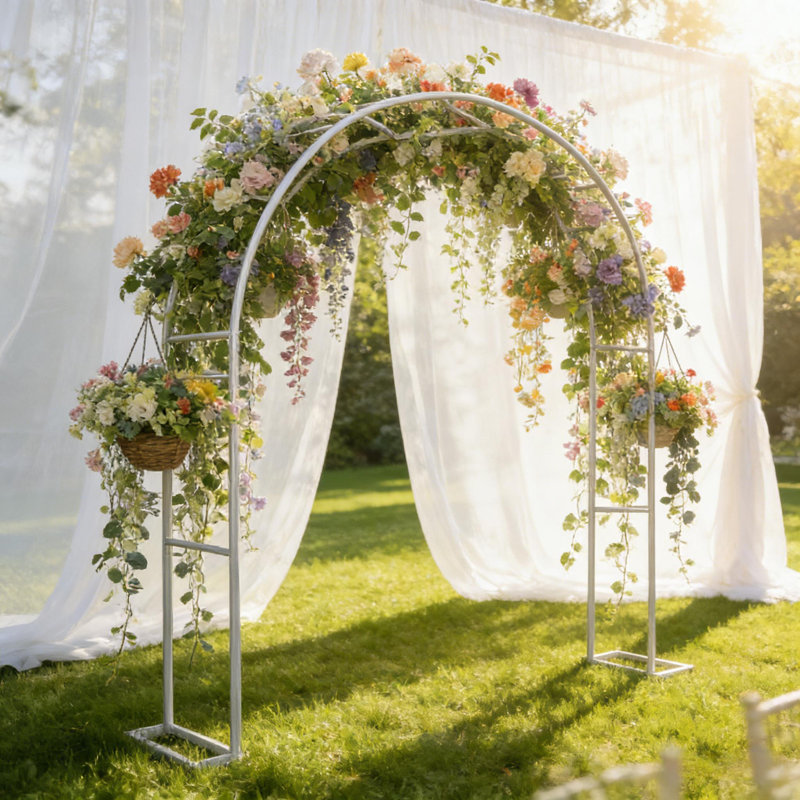 Treillis de jardin en métal 9,8 pi pour décoration de jardin, de pelouse et de fête