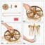 Suspension bohème moderne dorée à une lumière de 28 cm avec perles en bois blanc