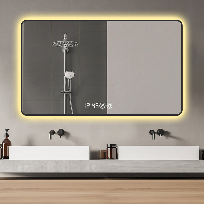 Miroir mural, miroir de coiffeuse, miroir en alliage d'aluminium pour salle de bain