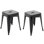 Tabourets de comptoir en métal 18 pouces, tabourets de classe empilables, chaises de salle à manger en métal sans dossier pour l'intérieur et l'extérieur, tabourets de bar de cuisine (ensemble de 2)