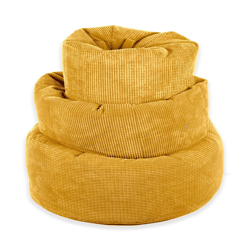 Corduroy Bean Bag Chair, Yellow