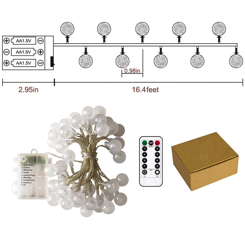 Andia 500cm LED Battery Powered 50 - Bulb Fairy Lights String Light