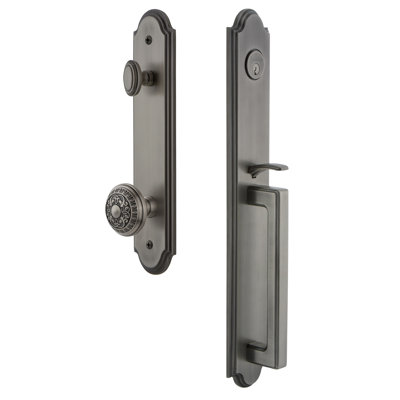 Arc One-Piece Handleset with Single Cylinder Deadbolt and D Grip with Windsor Knob
