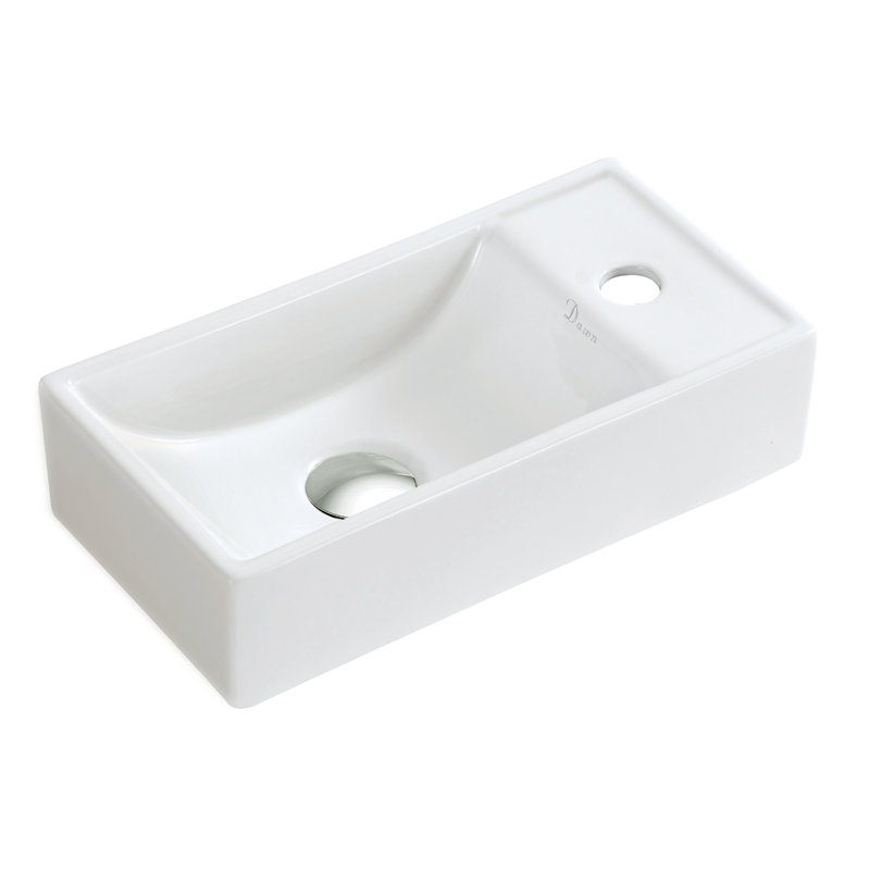 Dawn USA 8.5'' White Ceramic Rectangular Bathroom Sink