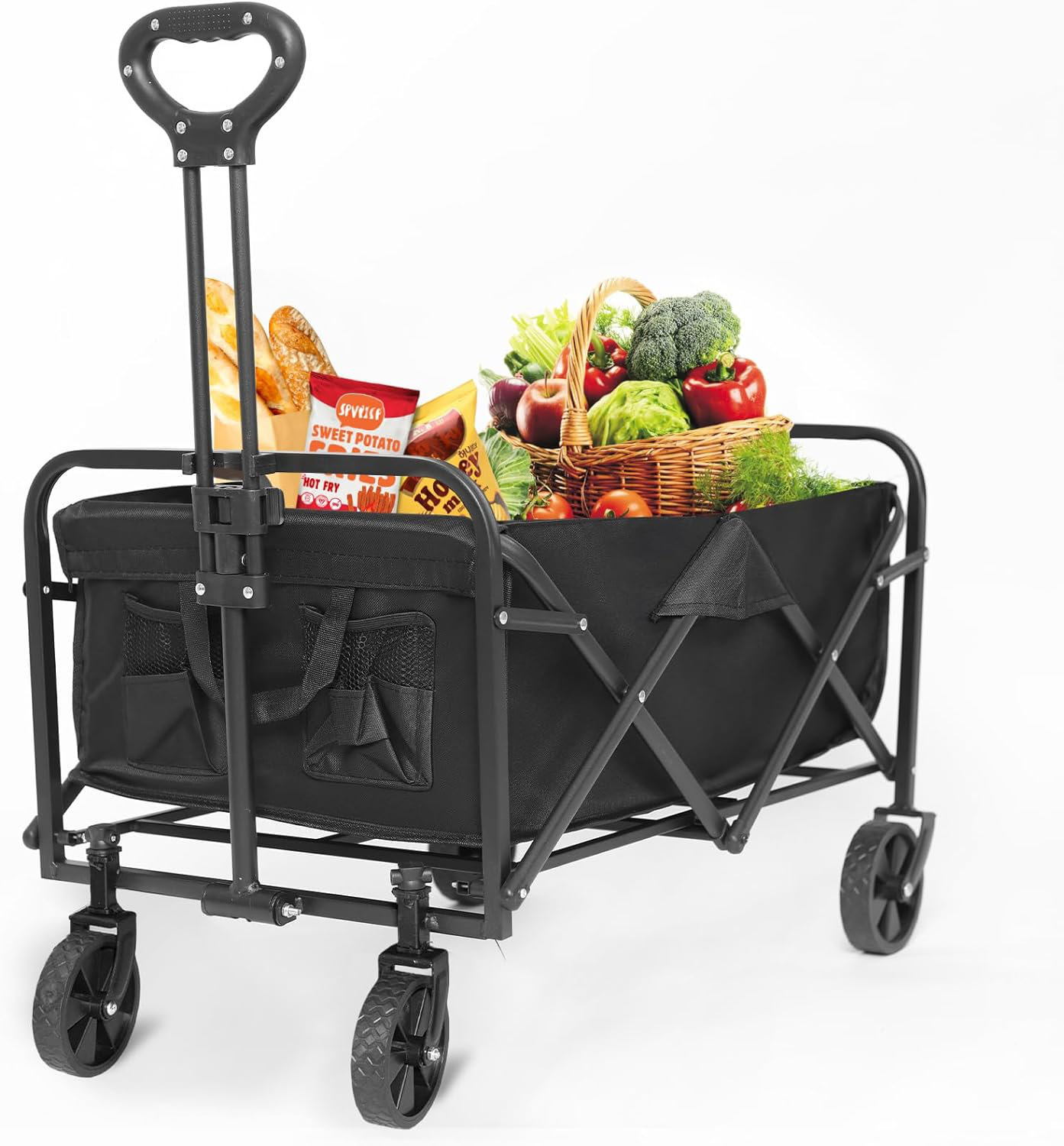 Salrfety Collapsible Folding Wagon, Utility Wagon, Beach Wagon Cart ...