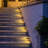 Silver Solar Powered Integrated LED Step Light Kit