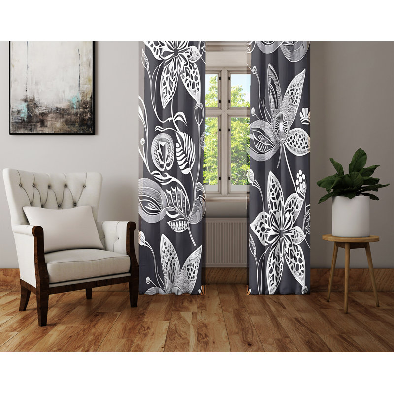 Breelee Semi Sheer Curtain Pair, 56" W x 78" L