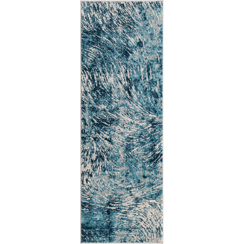 Tapis bleu Hartsville, Tapis de couloir 2 pi x 6 pi