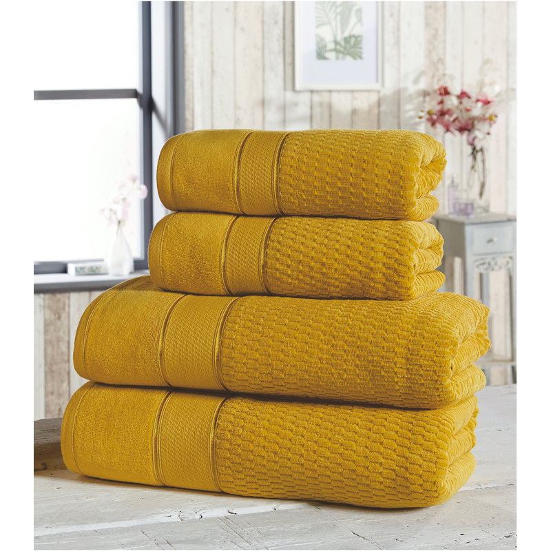 Asare 100% Cotton Midweight Waffle Mulit-Size Set, Ochre
