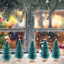 Mini arbre de Noël 12 pièces, table de base avec base en bois Mini arbre artificiel avec 4 tailles de sapin de table pour bouteilles de Noël