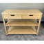 Solid Bamboo Kitchen Cart 2 Drawer 2 Shelf