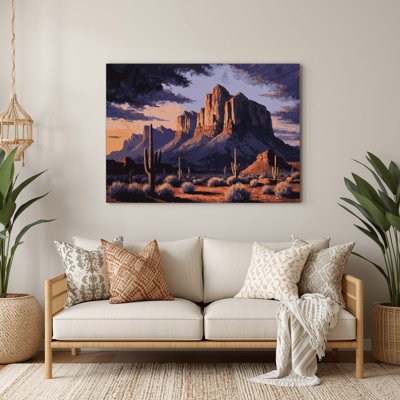 Art mural en métal mauve de Southwestern