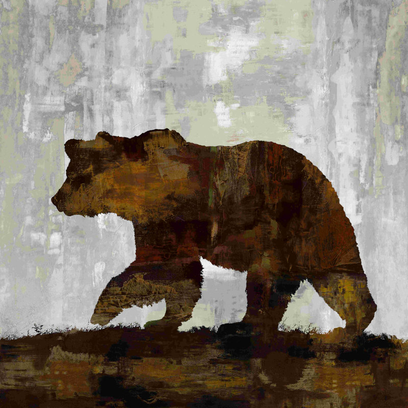 Ours - peinture sur toile tendue, H 20 po x l 20 po