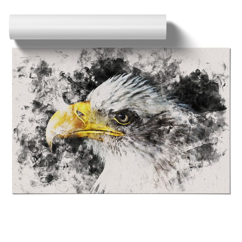 Bald Eagle Watercolour - Frameless Print, 21cm H x 30cm W x 0.1cm D