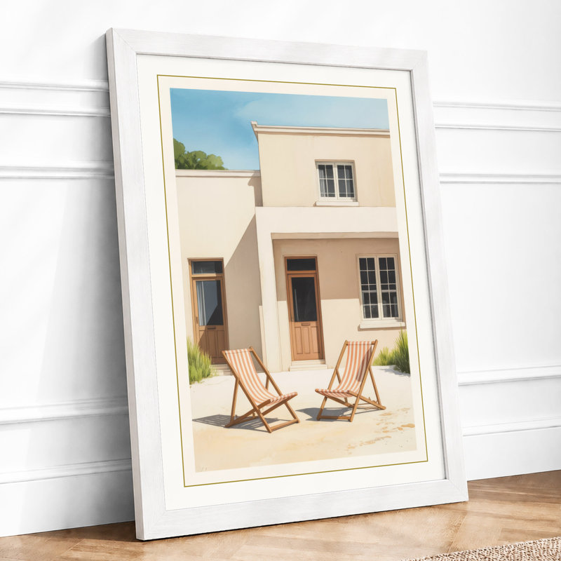 Modernist Courtyard Minimalist - Print, A2 - 59.4 x 42.0 cm, White