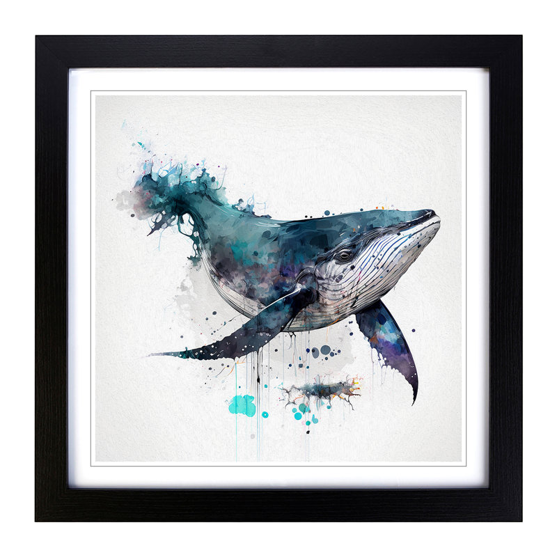 Whale - Framed Print, Black