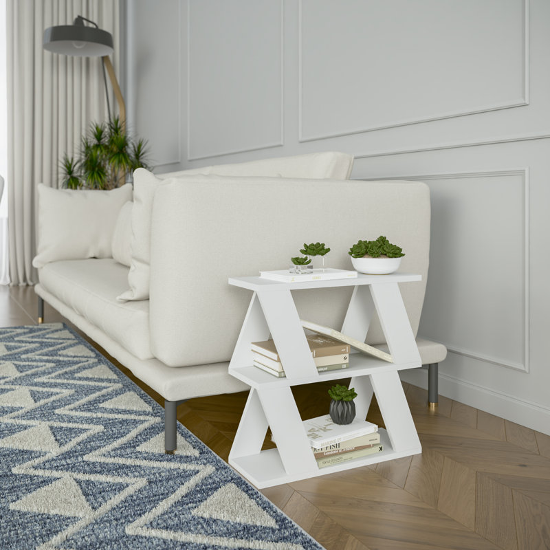 Table de bout avec rangement Frame, Blanc