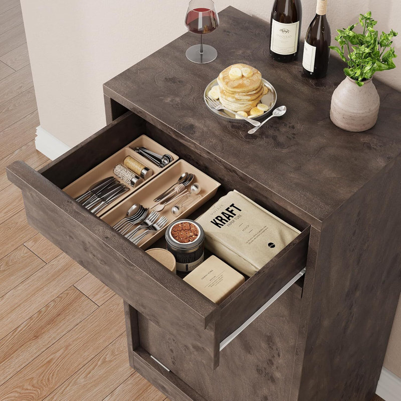 Armoire à poubelle inclinable, armoire de rangement autoportante de 10 gallons pour la salle à manger de la cuisine, armoire à linge dissimulée à l'épreuve des chiens