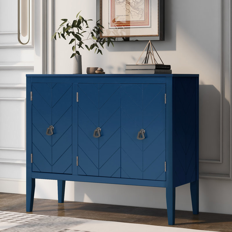 Crédence de bureau à 3 portes de 37 po de largeur, Marine