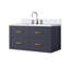 Meuble-lavabo simple bleu 36 po X P 22 po D, plateau en marbre de culture et robinet-117825218
