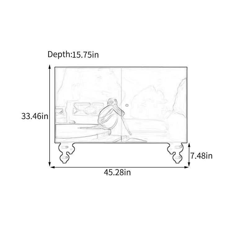 Two-Door Storage Cabinet with Spacious Top, White