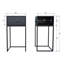 Zola 40cm W Metal Bedside Table