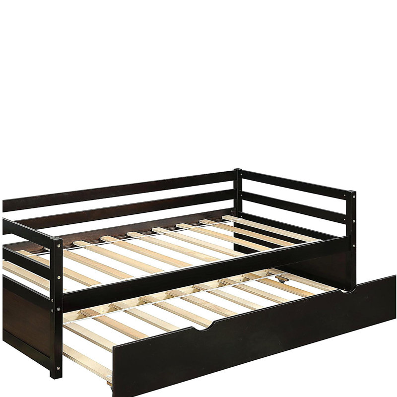 Lit de jour simple avec cadre gigogne, Espresso