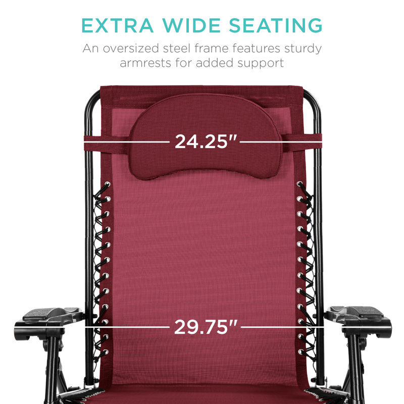 Dannunzio Folding Zero Gravity Chair, Burgundy