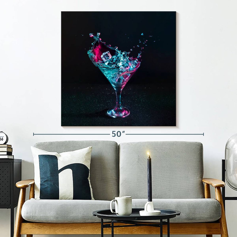 Yarlin Neon Martini Cocktail, 33" H x 33" W