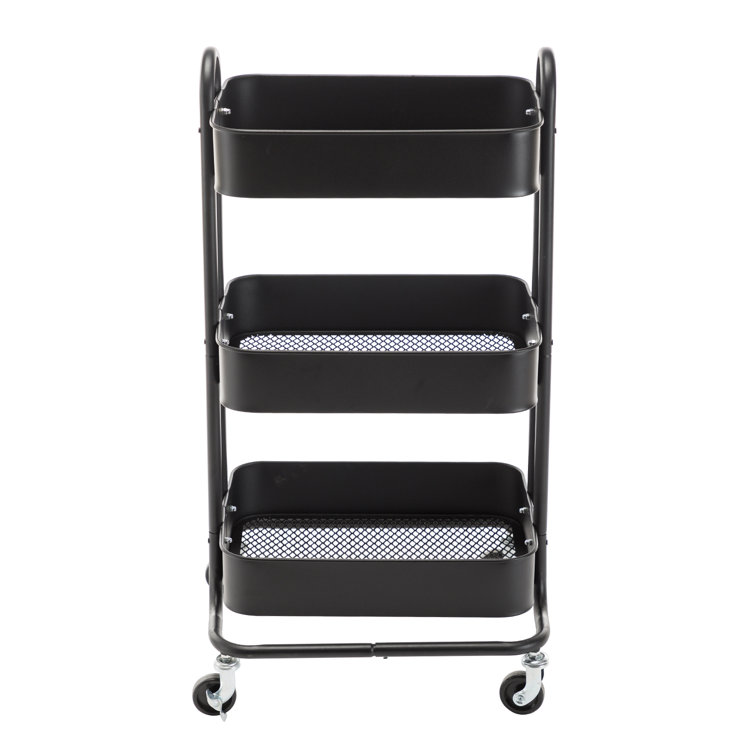 Mobile Iron Art Storage Rack - Black - White - Easily Maneuverable on Sleek  Wheels - ApolloBox