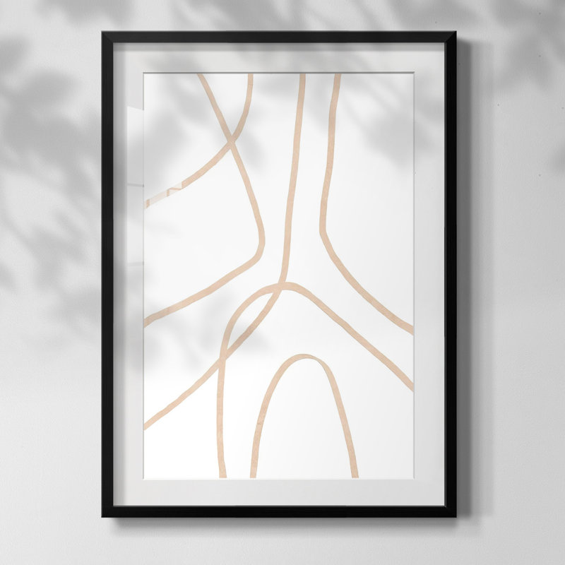 «Clean Contour IV», reproduction encadrée, Blanc, Papier avec cadre noir