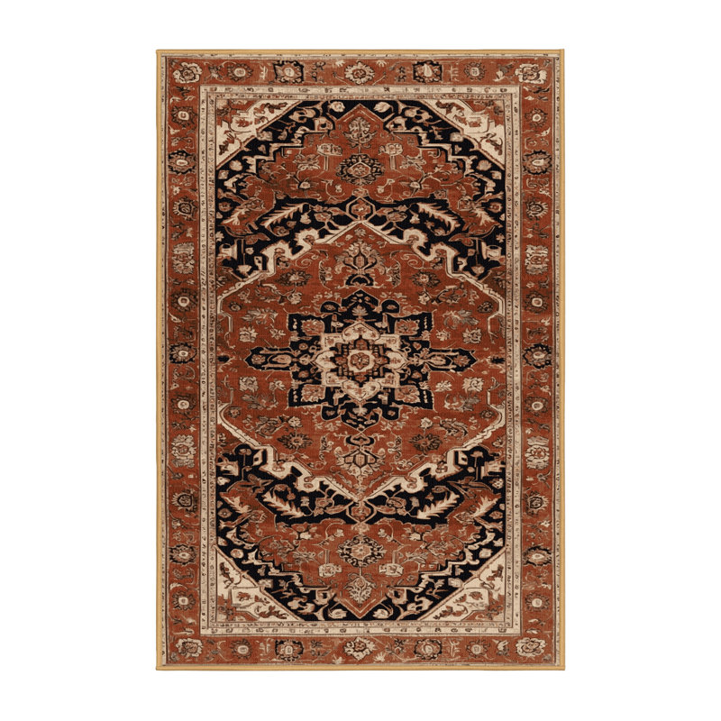 Machine Washable Turkish Brown Area Rug, Runner 2' x 4'
