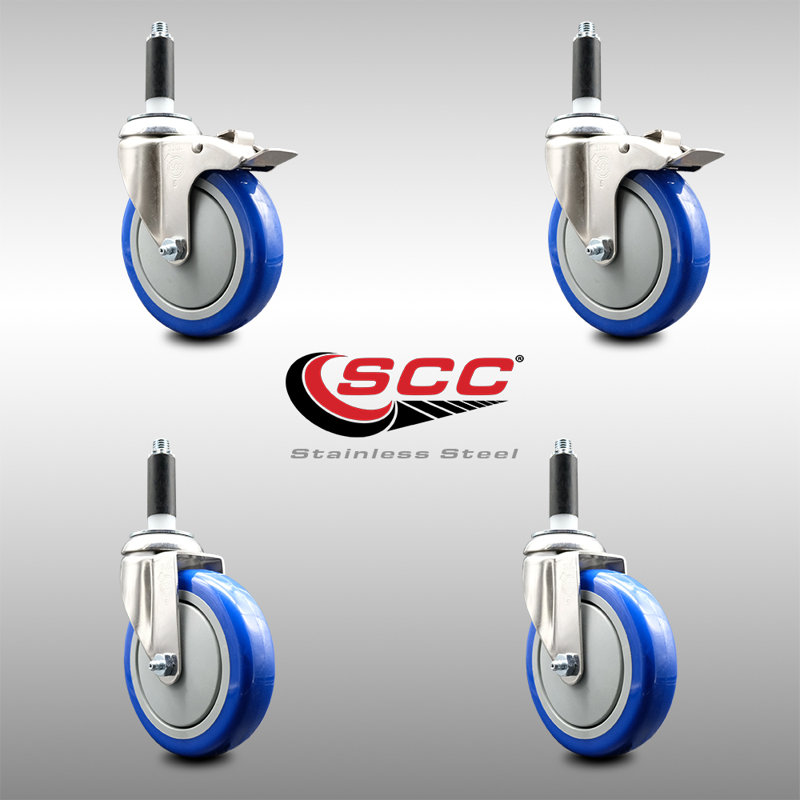 Ensemble de roulettes extensibles 5 pouces en acier inoxydable 316SS 7/8 pouces