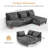 Modern 100" Corduroy Armless Modular Sofa With A Chaise Longue-19738097