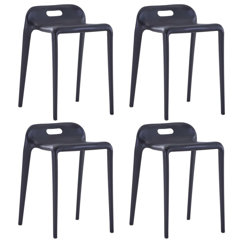 Oxon Hill Plastic Accent Stool, Black