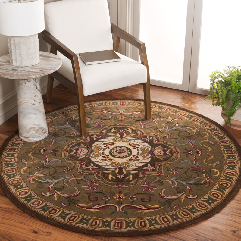 Classic Hand Tufted Wool Oriental Rug, Round 8'