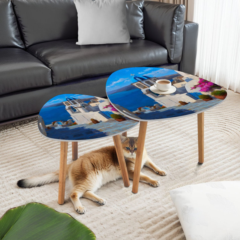 Ensemble de 2 tables basses gigognes Triangle