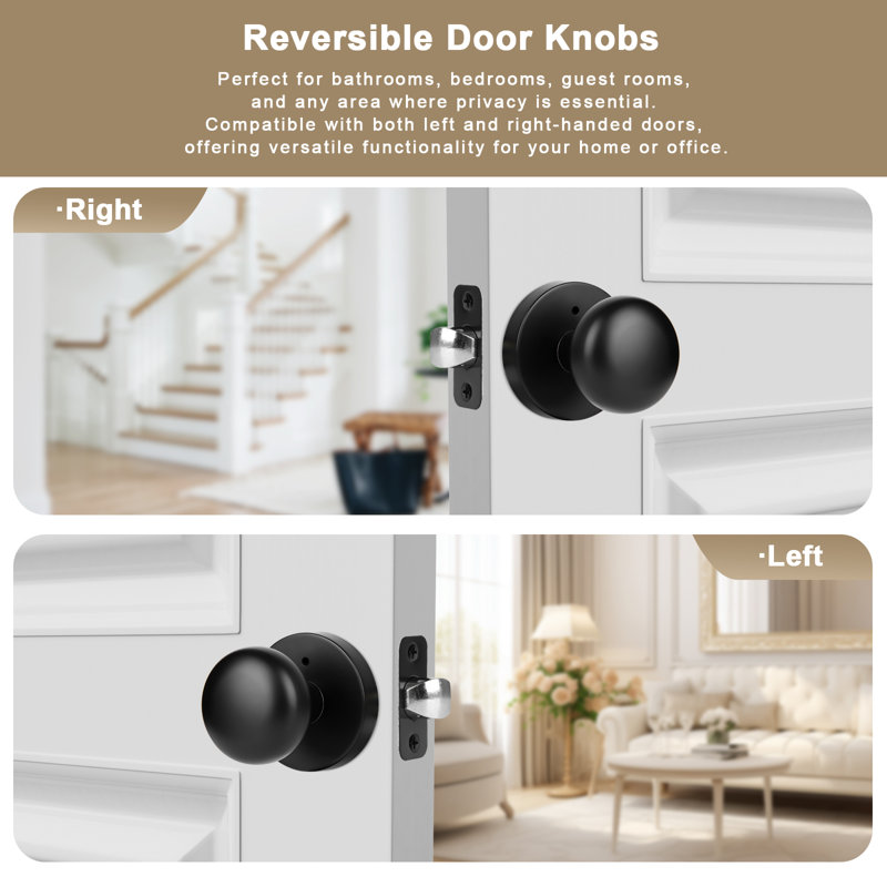 Boutons de porte en métal Coolnews, Noir mat