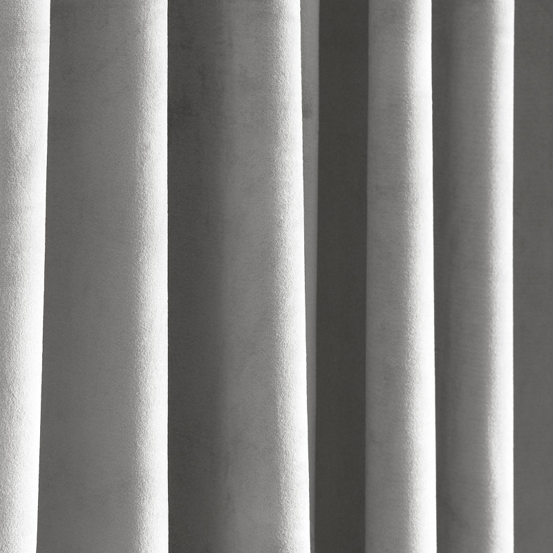 Blush Velvet Blackout Pleated Twin Curtains, 2-Piece Set