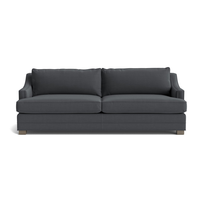 Keaton Slope No Nail 84 Sofa, Performance Linen - Charcoal, Driftwood