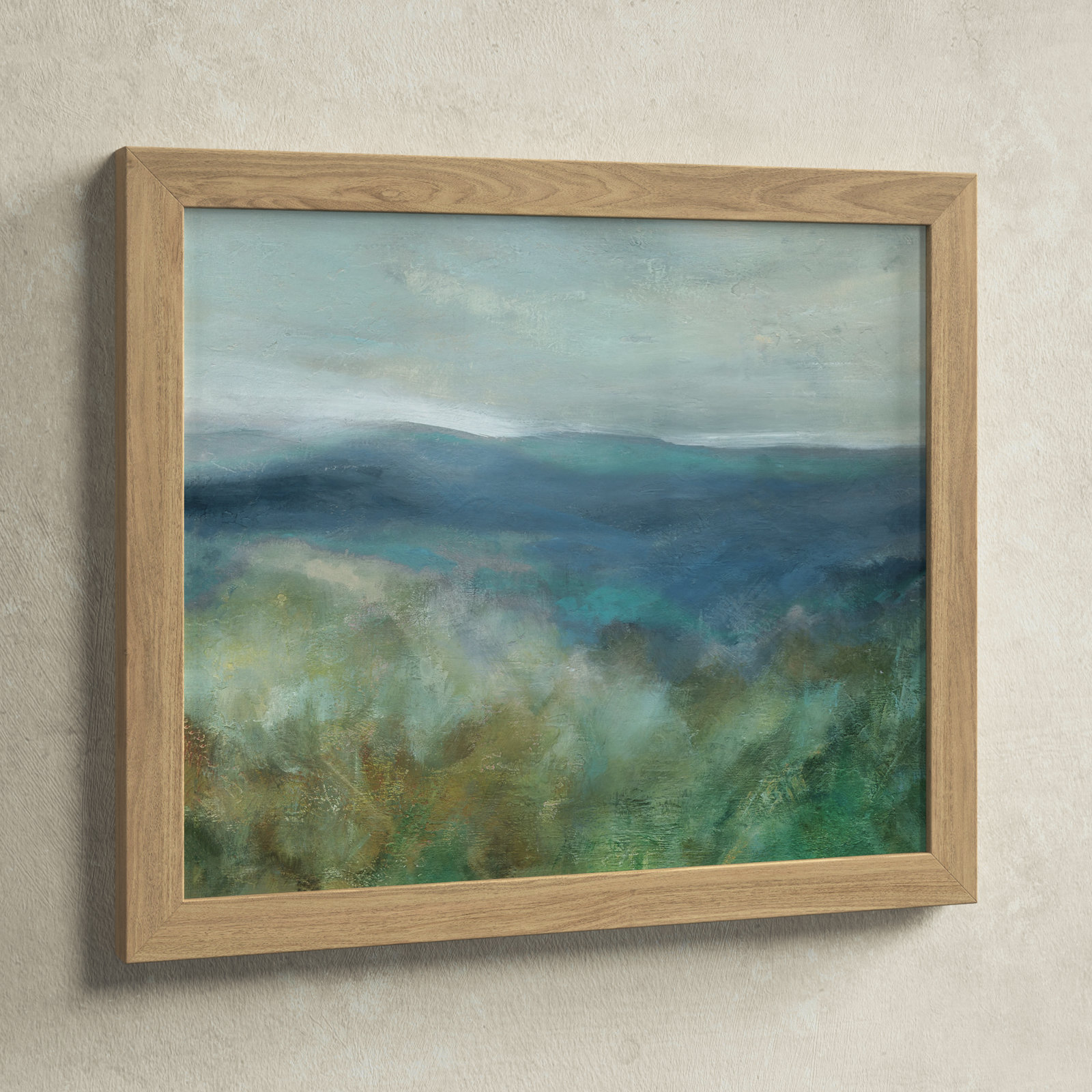 Adamsville "Blue Mountain Overlook" Painting, Natural Framed, 17" H x 20" W x 1.12" D