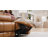 2-Seat Dual Motor zero clearence recliner Genuine Leather Power Recliner Sofa With Power Headrest And Console-1189615875