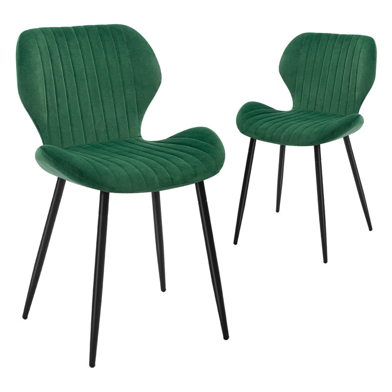Chaise d'appoint en velours Jonneke, Vert, Noir