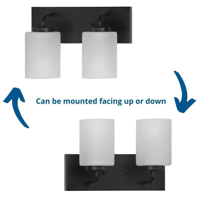 2 - Light Dimmable Vanity Light, Matte Black