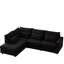 En forme de L avec lin convertible, noir 100,2 po pour salon, appartement, bureau, 4 coussins confortables, 4 coussins lombaires modulaires en tissu relaxant, coussins de canapé-315429514