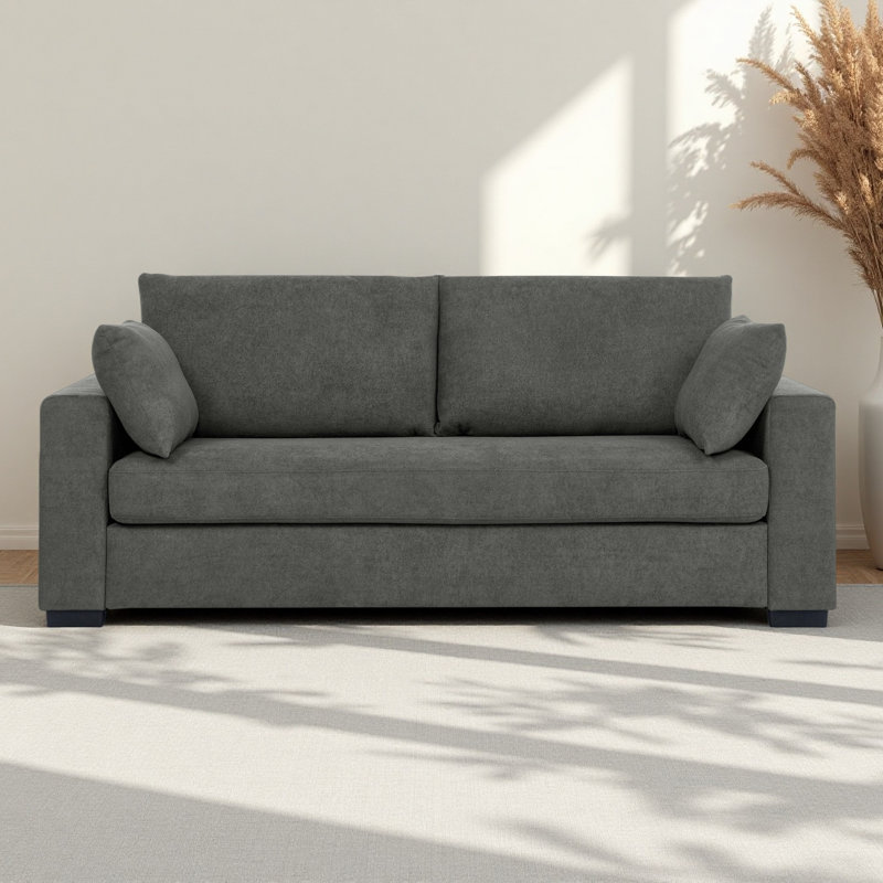 Upholstered Sofa with Toss Pillows,Sturdy Structure