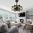 19" Industrial Caged Ceiling Fan with Light Kit and Remote, Farmhouse Fandelier with Metal Accent