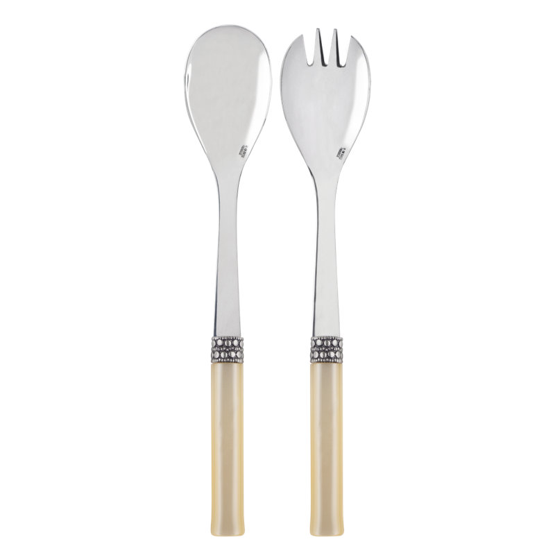 Katmandou Stainless Steel Salad Set, Pearl