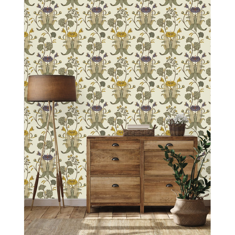 Floral Wall Mural, 2.08' W x 18.75' L