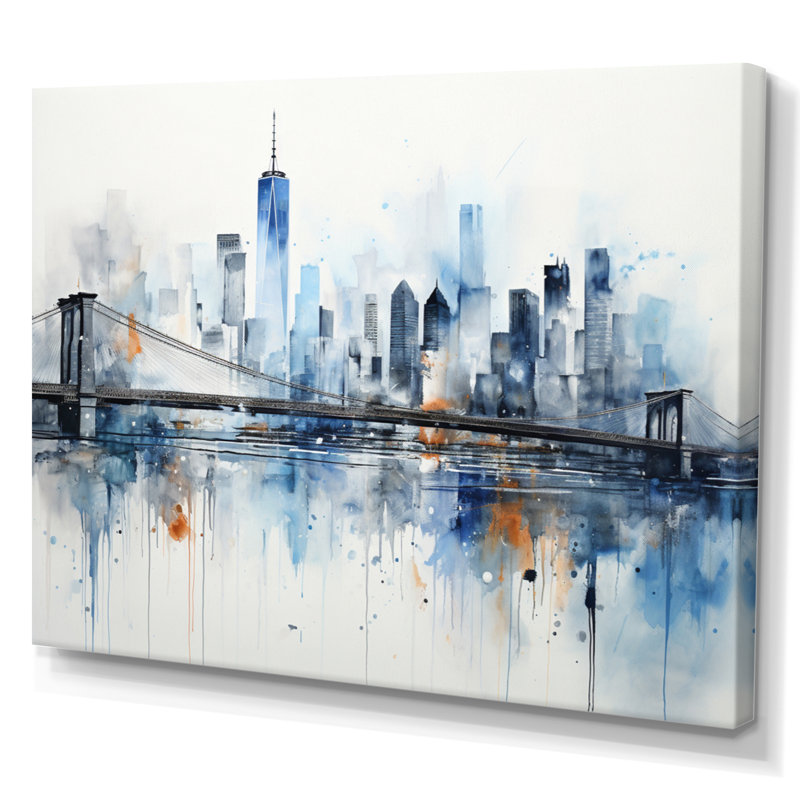Gris, bleu, minimalisme, euphorie urbaine II, art encadré, H 34 po x l 44 po x P 1,5 po, Toile tendue